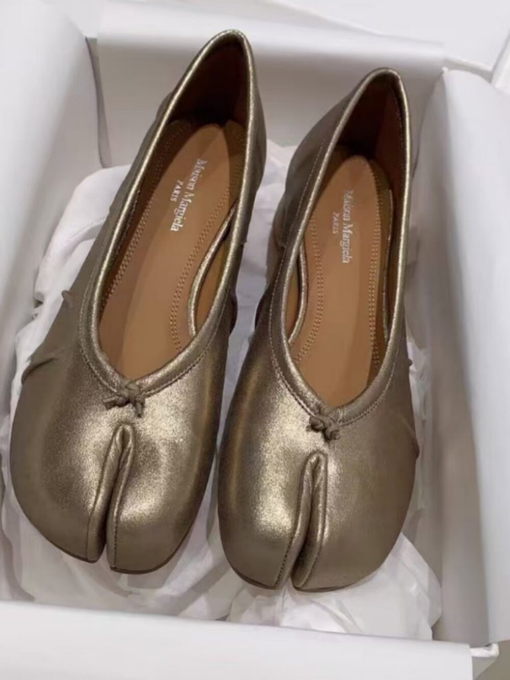 Maison Margiela Gold Tabi Heeled Shoes